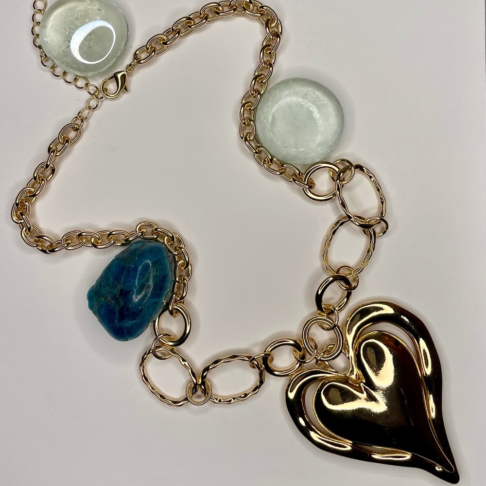 BCBGeneration Linked Chain Heart Gold tone